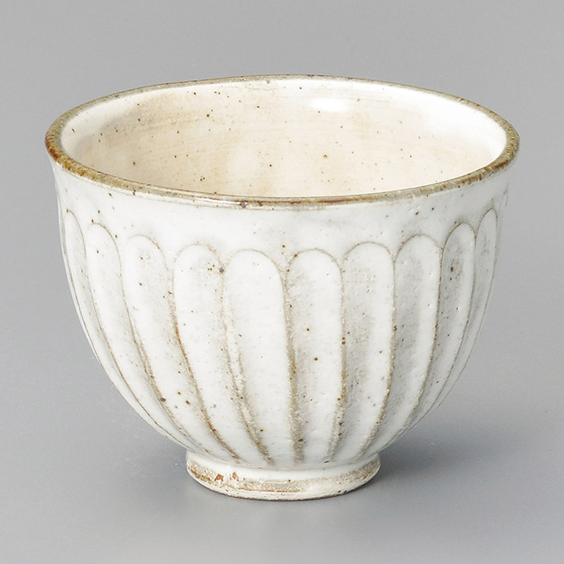 山万 40707-100 粉引しのぎ陶碗 1個(ご注文単位1個)【直送品】