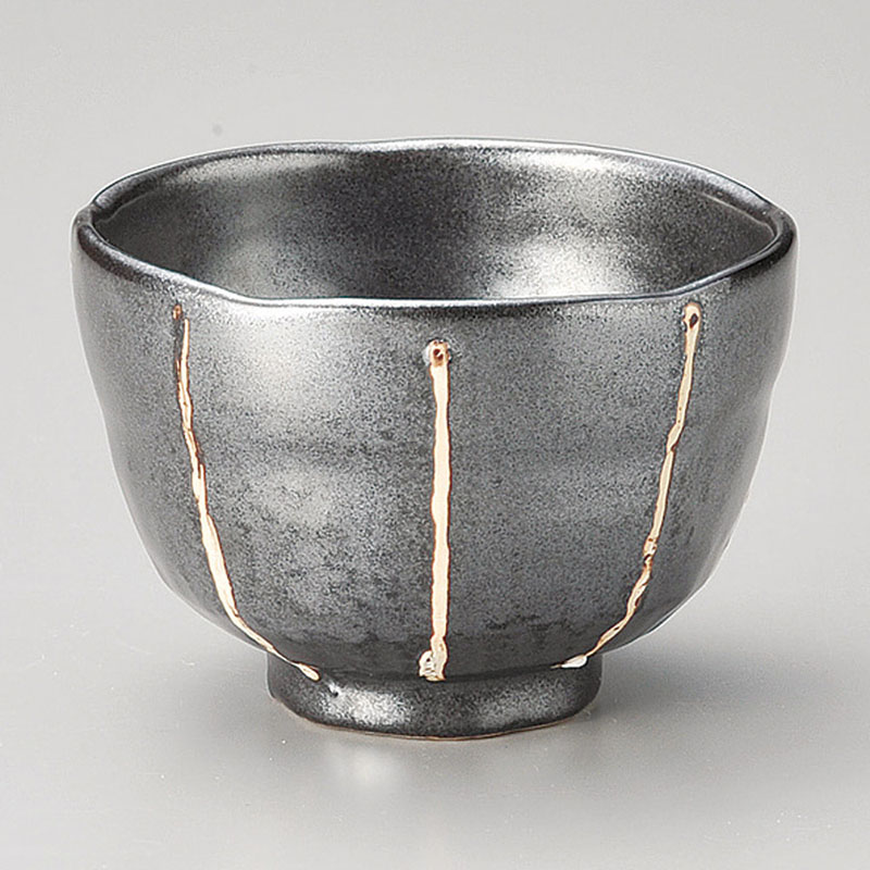 山万 40702-330 黒一珍十草一服碗 1個（ご注文単位1個）【直送品】