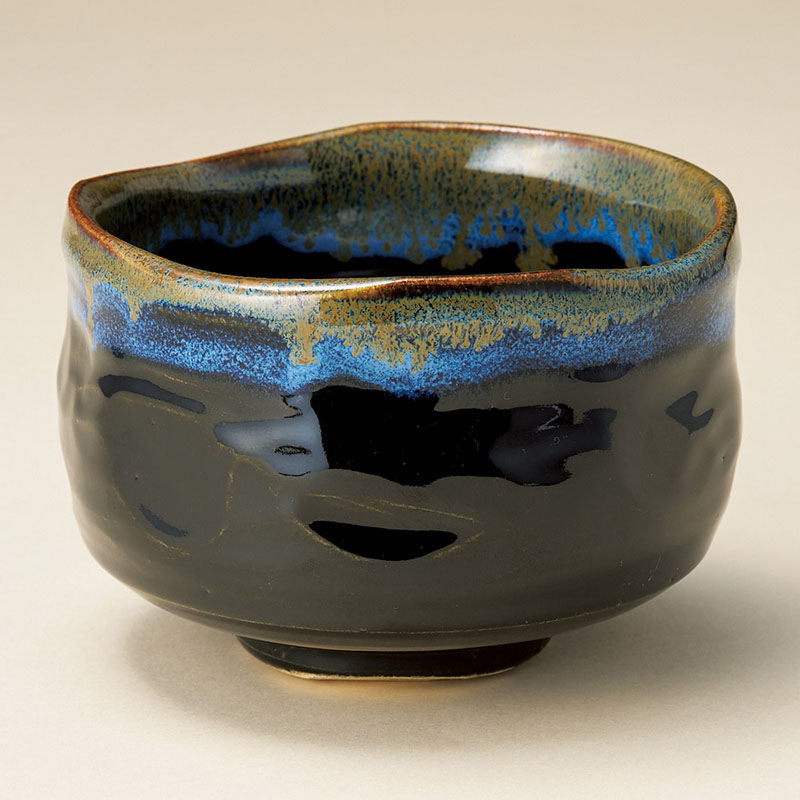 山万 40920-440 窯変碧抹茶碗 1個(ご注文単位1個)【直送品】