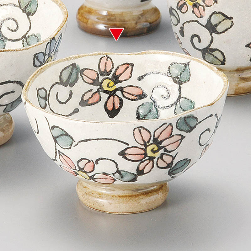 山万 41216-510 赤花紋唐草飯碗 小 1個（ご注文単位1個）【直送品】