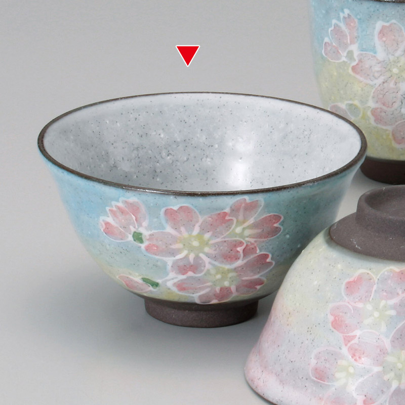 山万 41219-570 一珍桜 飯碗(青) 1個（ご注文単位1個）【直送品】