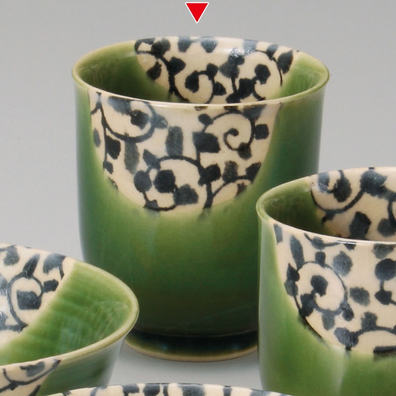 山万 41225-570 唐草織部湯呑(大) 1個（ご注文単位1個）【直送品】