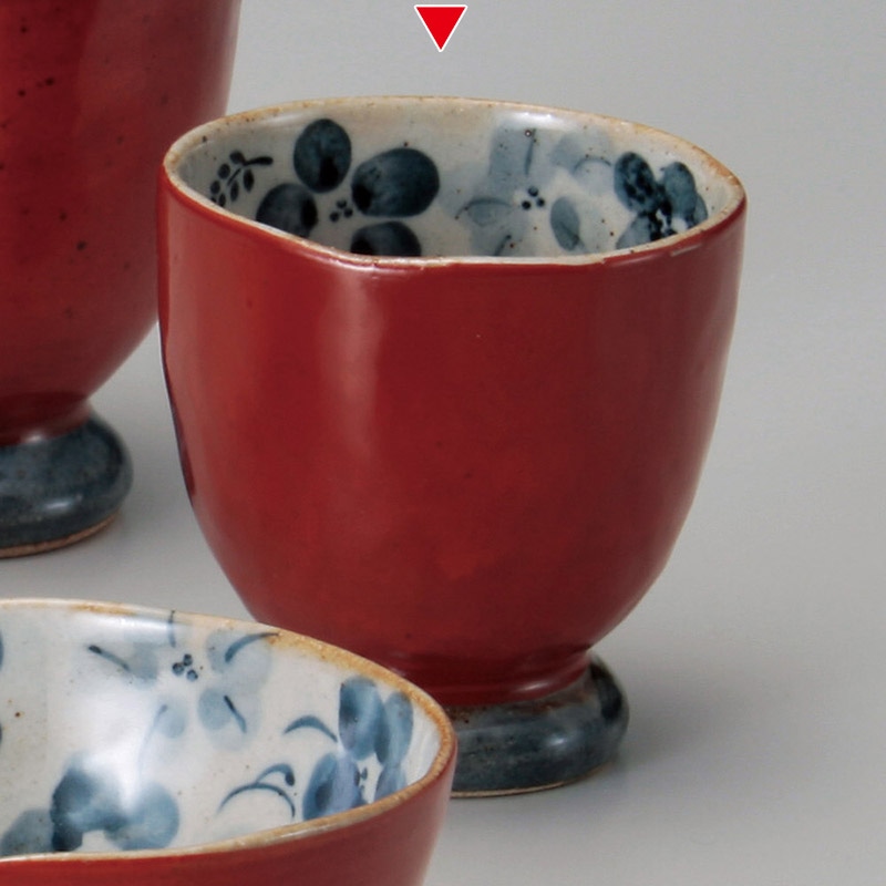 山万 41230-570 かるかる朱巻草花湯呑(小) 1個（ご注文単位1個）【直送品】