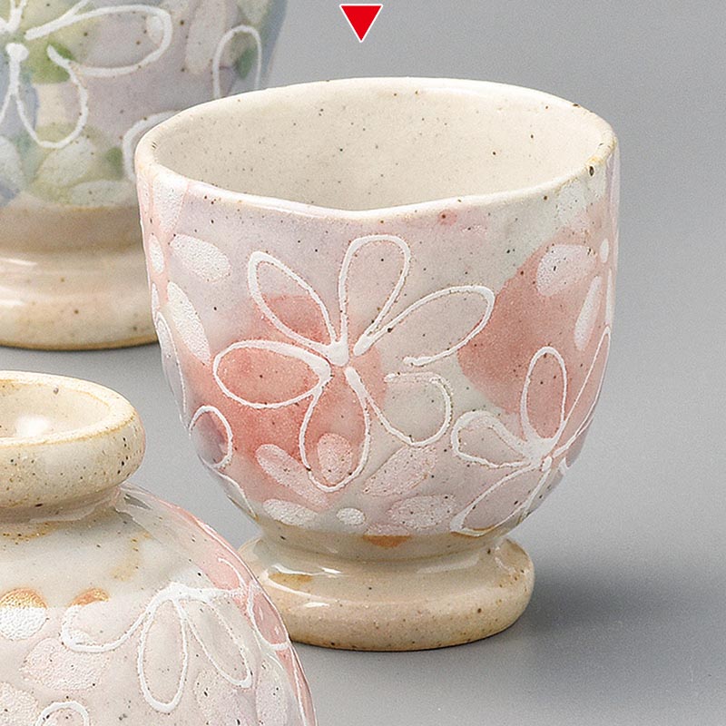 山万 41242-510 刷毛一珍花湯呑 赤 小  1個（ご注文単位1個）【直送品】