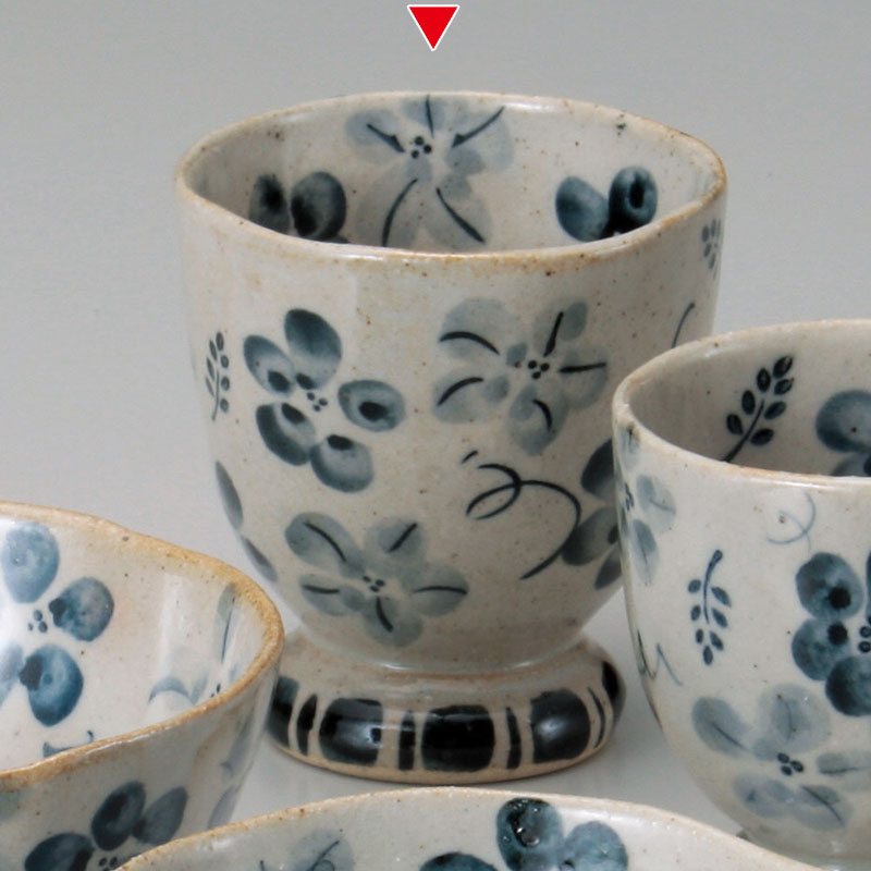 山万 41233-510 藍花湯呑 大 1個（ご注文単位1個）【直送品】