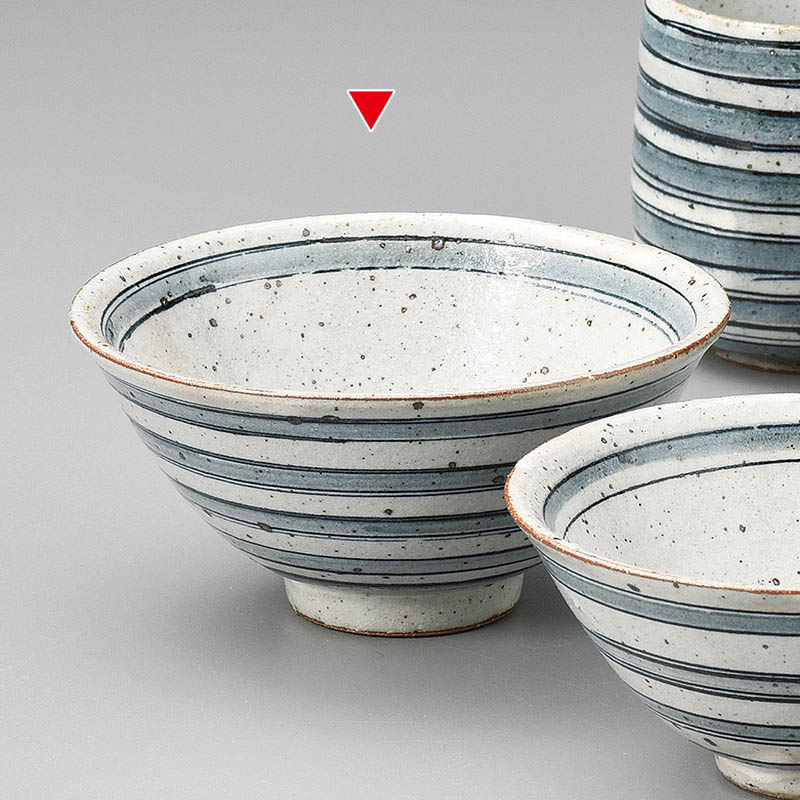 山万 41419-510 黒ごすこま筋飯碗 大 1個（ご注文単位1個）【直送品】