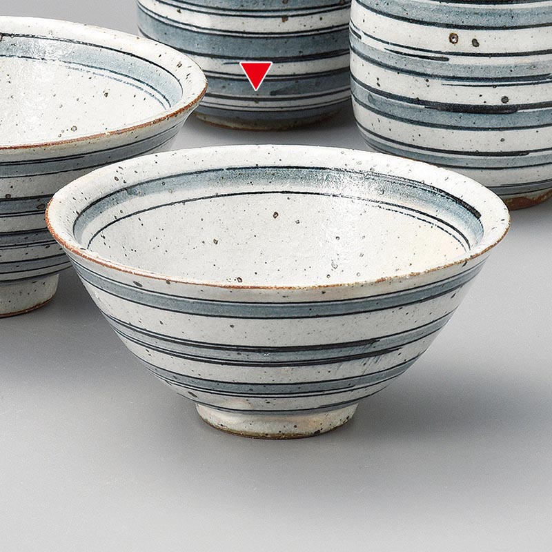 山万 41420-510 黒ごすこま筋飯碗 小 1個（ご注文単位1個）【直送品】