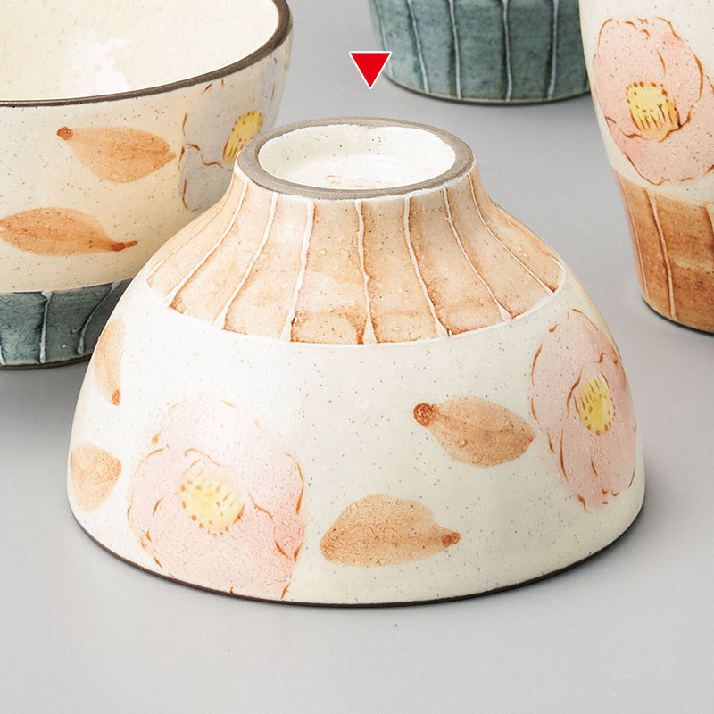 山万 41412-510 椿ストライプ 赤飯碗 1個（ご注文単位1個）【直送品】