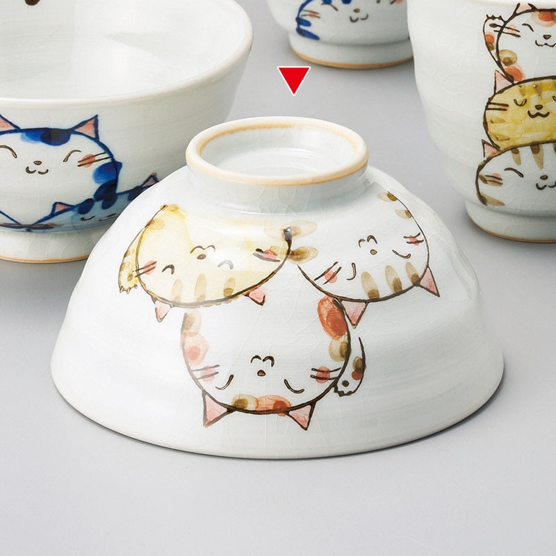 山万 41432-270 猫づくし 茶飯碗 1個（ご注文単位1個）【直送品】