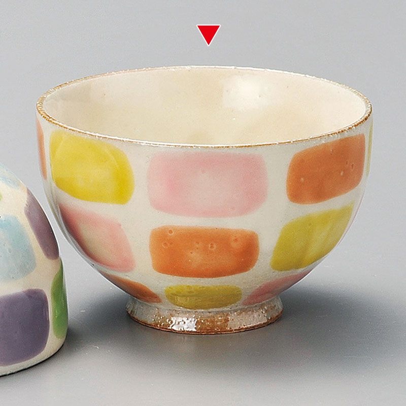 山万 41518-510 色彩格子飯碗 オレンジ 1個（ご注文単位1個）【直送品】