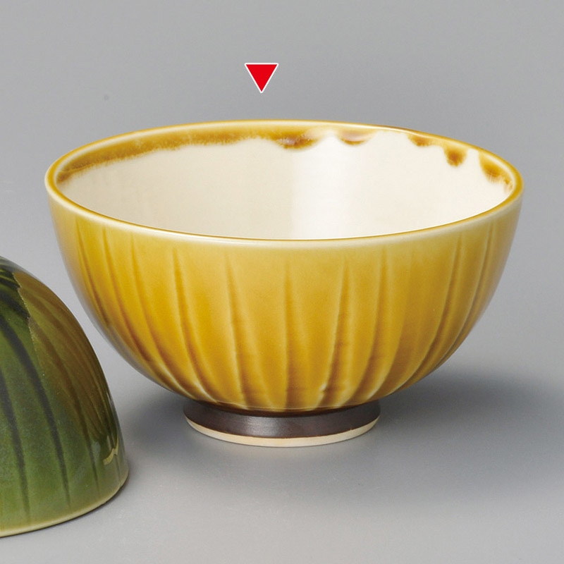 山万 41617-570 黄瀬戸削ぎ丸飯碗 1個（ご注文単位1個）【直送品】