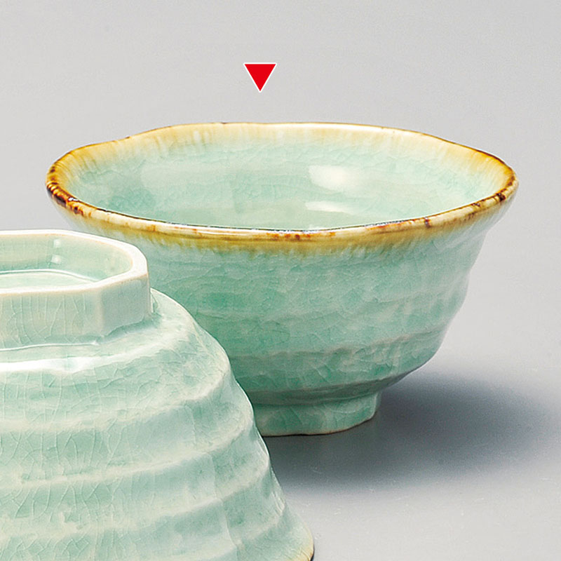 山万 41710-550 ビードロ灰釉渕錆ろくべ型茶碗 1個（ご注文単位1個）【直送品】