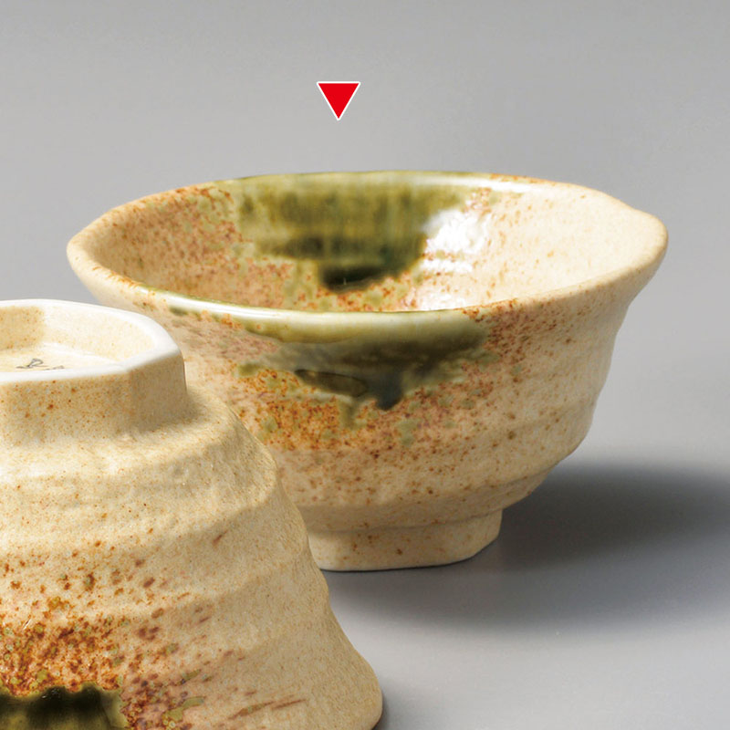 山万 41712-550 伊賀織部ろくべ型茶碗(小) 1個（ご注文単位1個）【直送品】