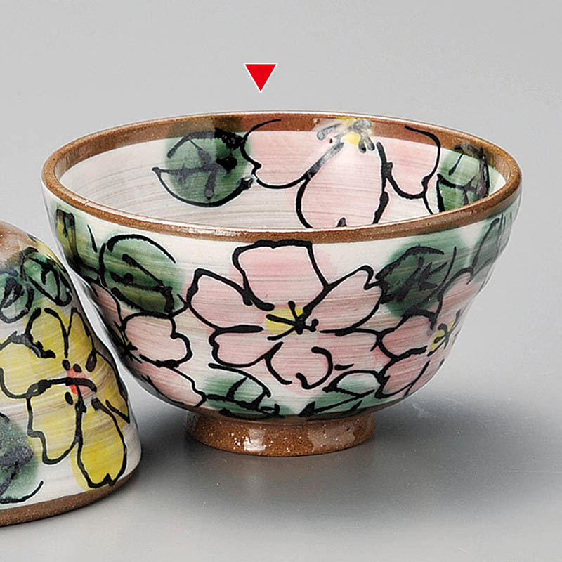 山万 41637-310 洋花ピンク茶碗 1個（ご注文単位1個）【直送品】