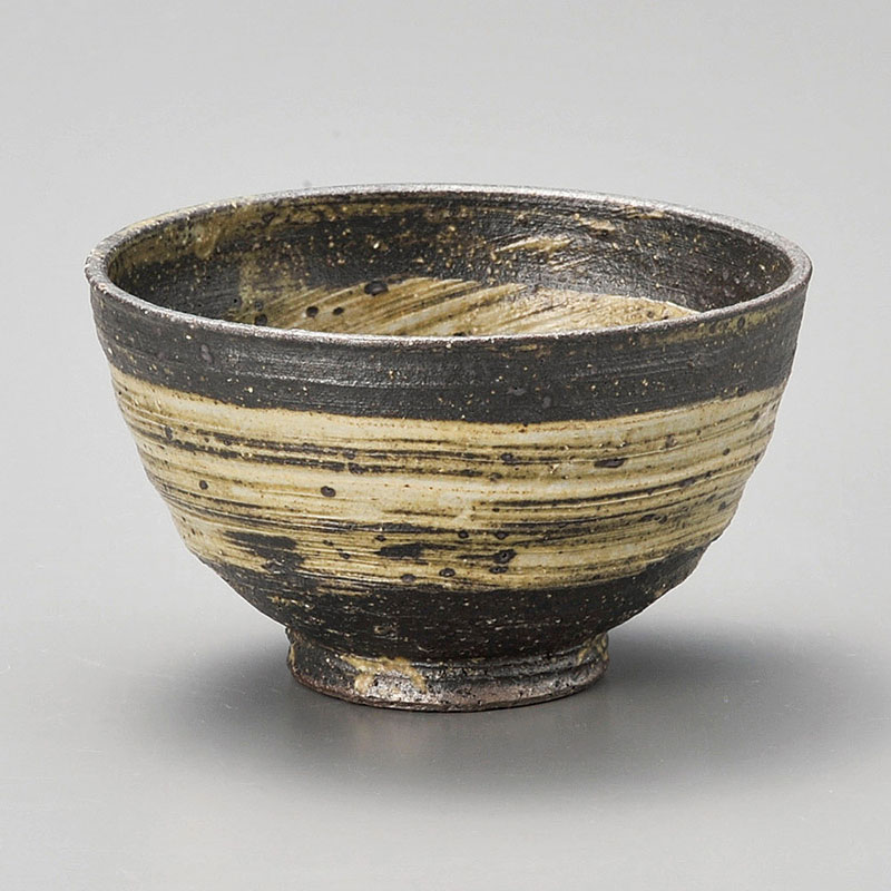 山万 42115-660 灰刷毛目飯碗(信楽焼) 1個（ご注文単位1個）【直送品】