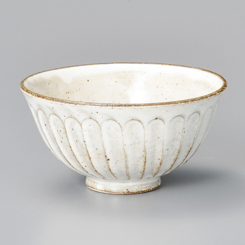 山万 42227-100 粉引しのぎ茶碗 1個（ご注文単位1個）【直送品】