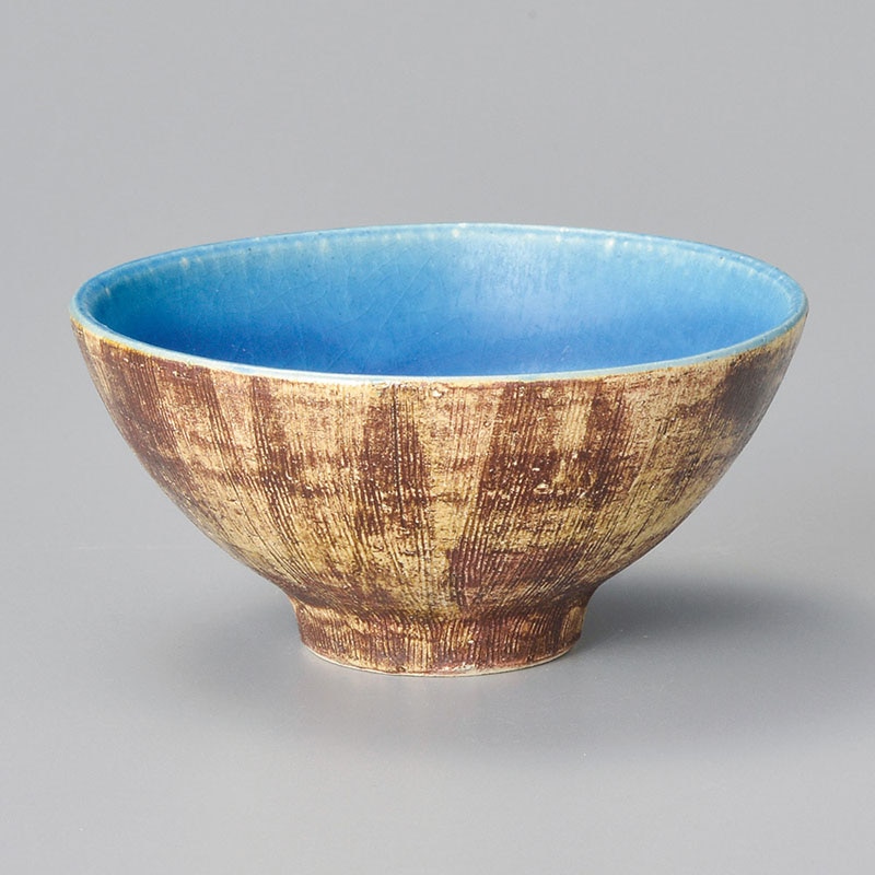 山万 42121-570 アズバークブルー飯碗小 1個（ご注文単位1個）【直送品】