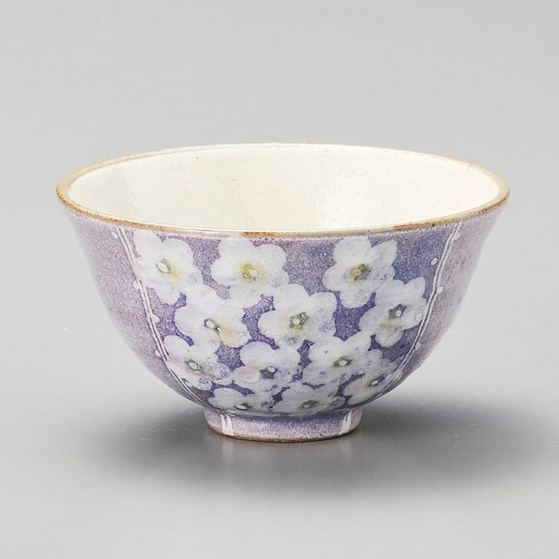 山万 42202-510 粉引花畑飯碗 紫 1個（ご注文単位1個）【直送品】