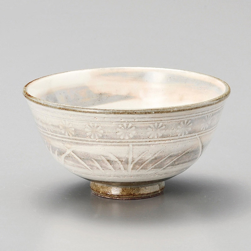 山万 42228-100 粉引三島茶碗 1個（ご注文単位1個）【直送品】