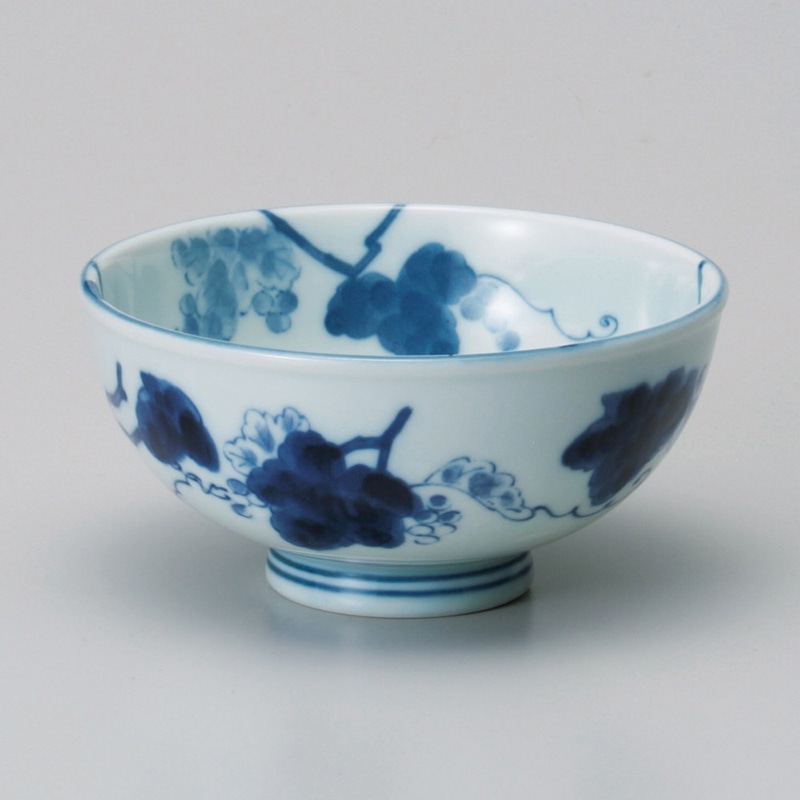 山万 42403-170 藍染ぶどう軽量 茶碗 1個（ご注文単位1個）【直送品】