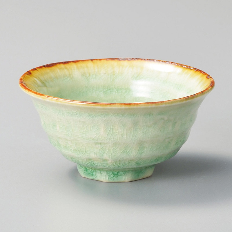 山万 42222-550 ビードロ灰釉渕錆ろくべ型豆茶碗 1個（ご注文単位1個）【直送品】