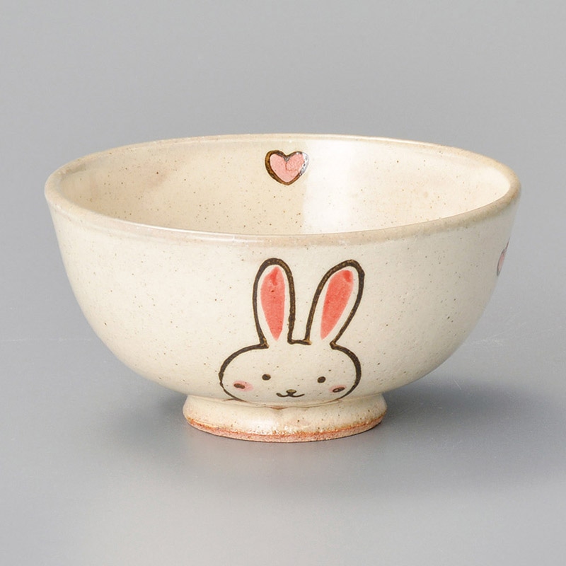 山万 42528-510 粉引うさぎ子供茶碗 1個（ご注文単位1個）【直送品】