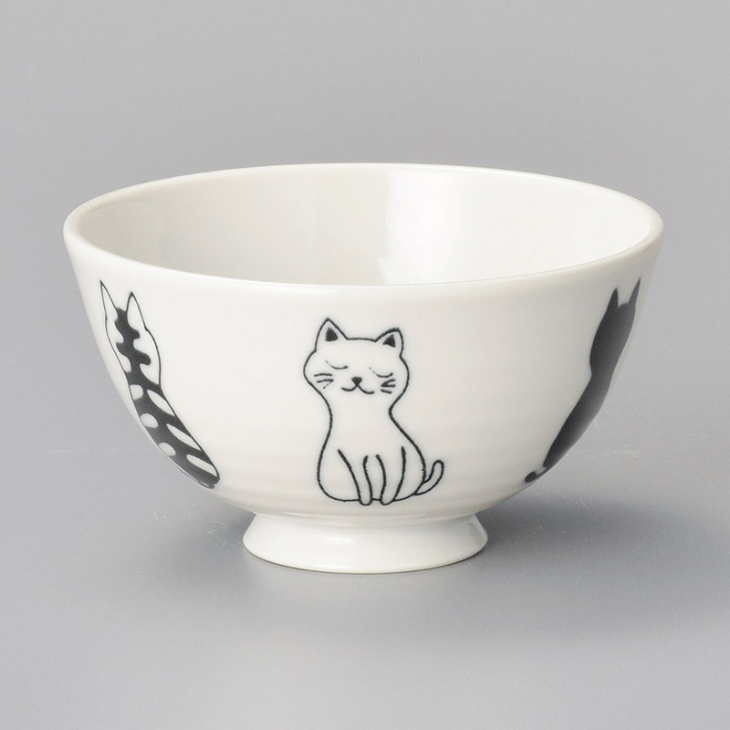 山万 42534-190 おすわり猫茶碗 1個（ご注文単位1個）【直送品】