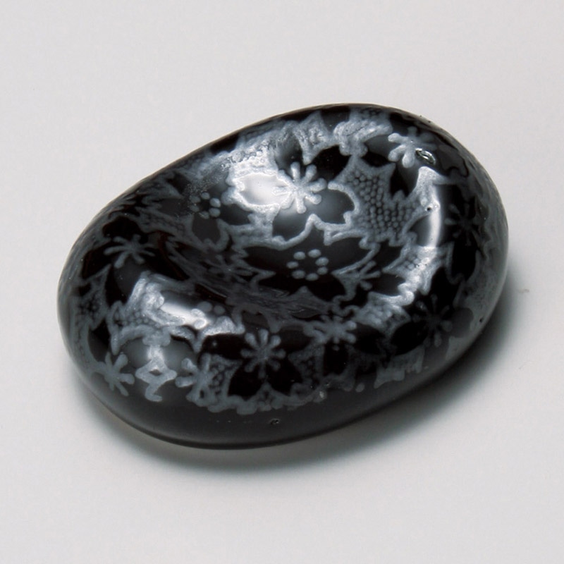 山万 42936-180 黒銀彩桜箸置 1個（ご注文単位1個）【直送品】