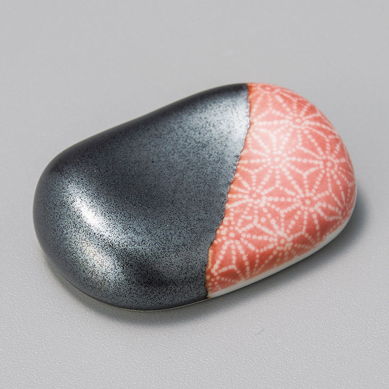 山万 42942-430 ピンク塗分小判箸置 1個（ご注文単位1個）【直送品】