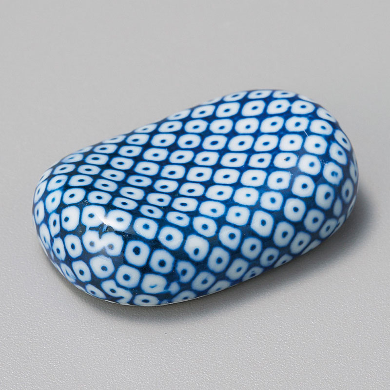 山万 42945-430 鹿の子青小判箸置 1個（ご注文単位1個）【直送品】