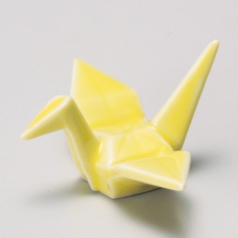 山万 43012-430 黄折鶴箸置 1個（ご注文単位1個）【直送品】