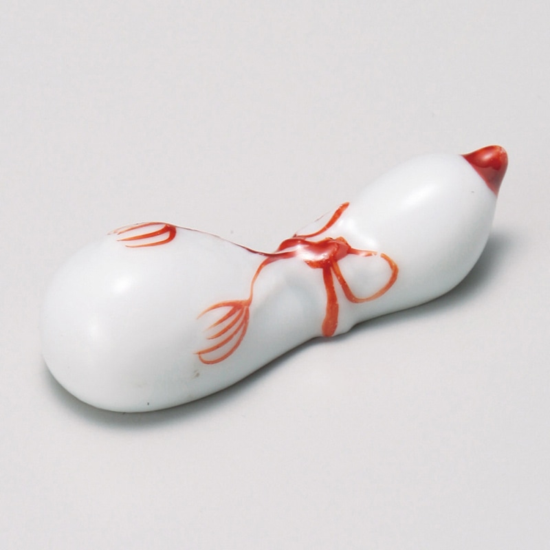 山万 43030-430 箸置ヒサゴ型ムスビ赤 1個（ご注文単位1個）【直送品】