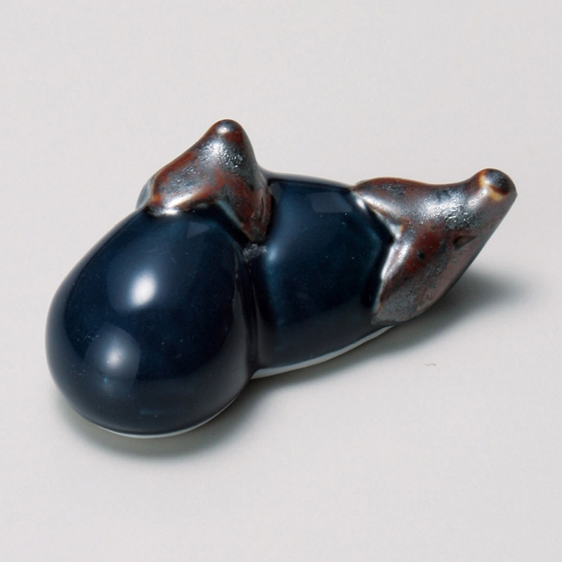 山万 43018-450 紺なす箸置 1個（ご注文単位1個）【直送品】