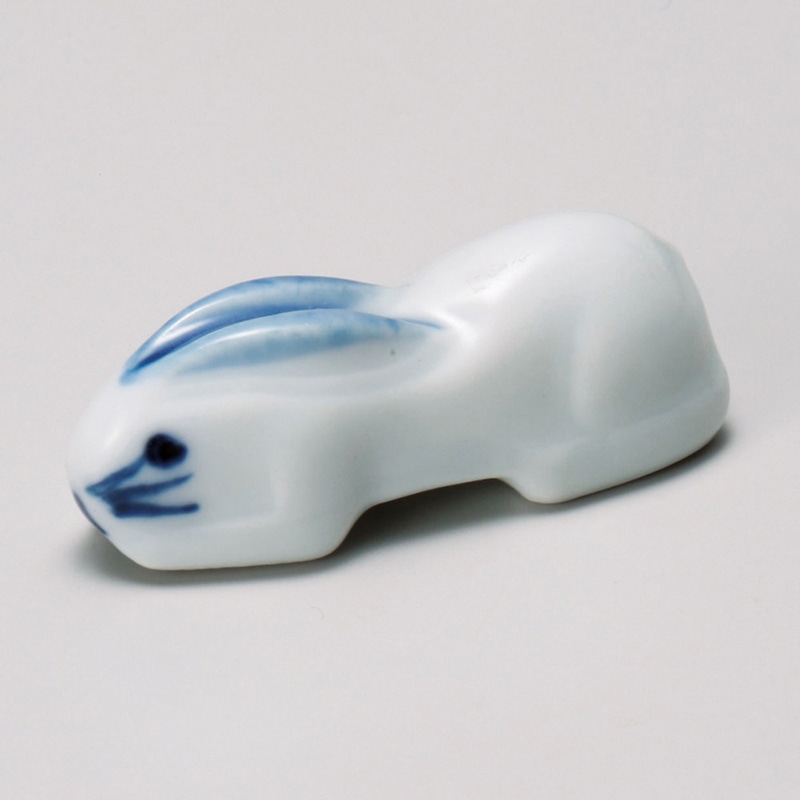 山万 42861-430 箸置ウサギ青 1個（ご注文単位1個）【直送品】