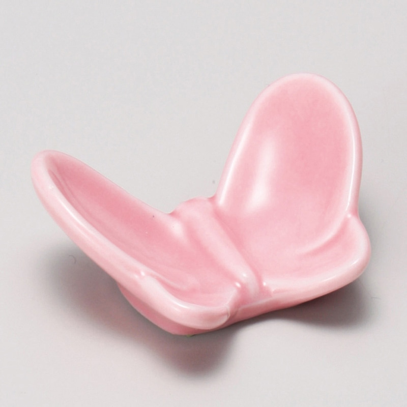 山万 43140-450 ピンク蝶箸置 1個（ご注文単位1個）【直送品】