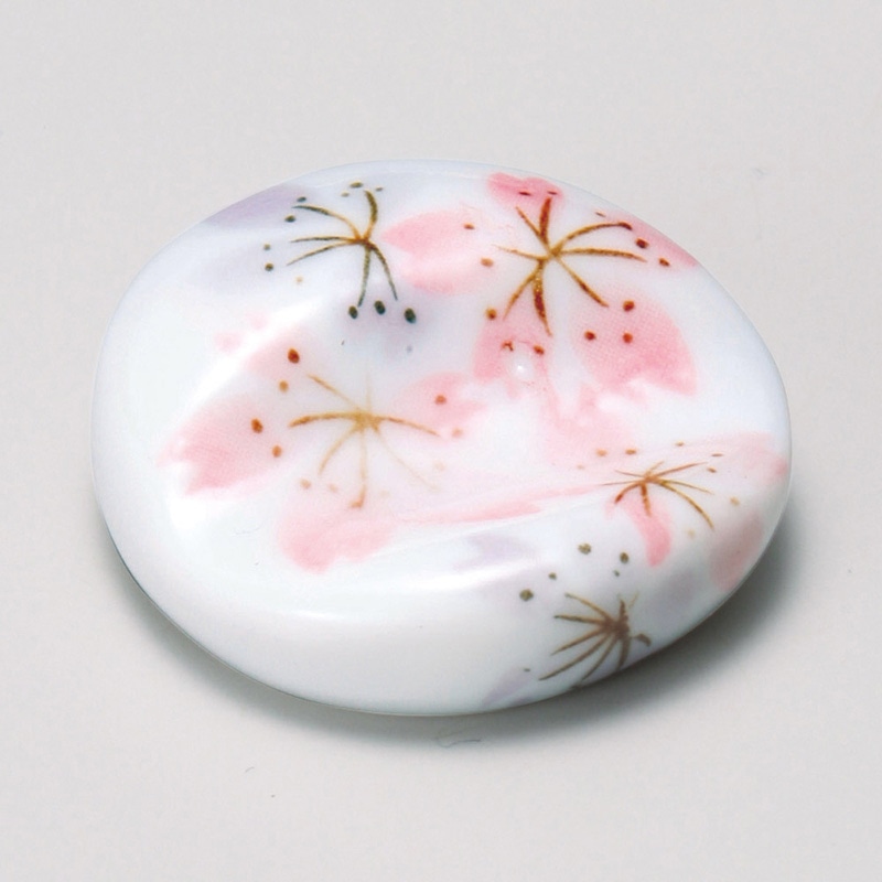 山万 43152-450 丸凹古都桜箸置 1個（ご注文単位1個）【直送品】