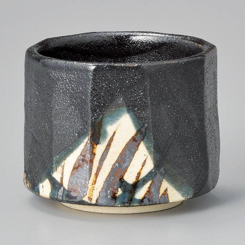 山万 43401-510 黒織部面取一客湯呑 1個（ご注文単位1個）【直送品】