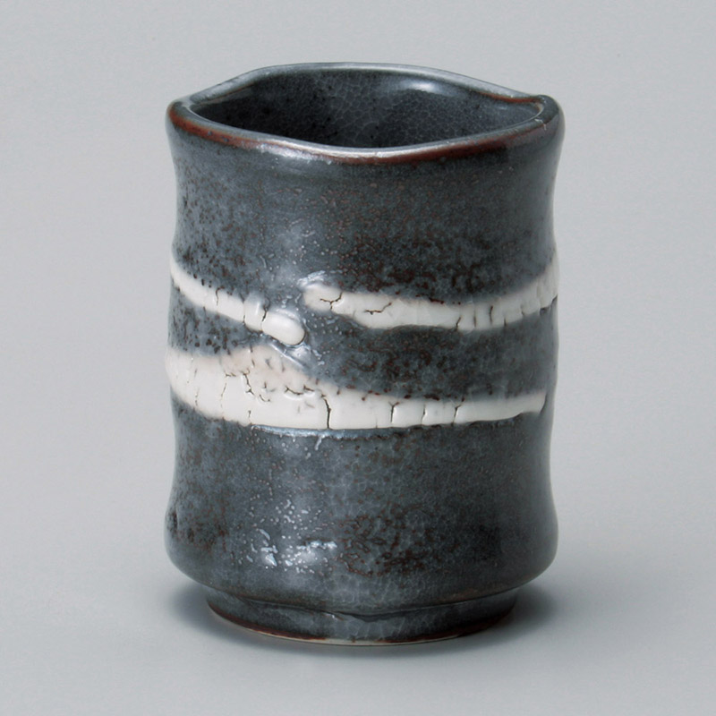 山万 43404-310 ねずみ白帯寿司湯呑 1個(ご注文単位1個)【直送品】