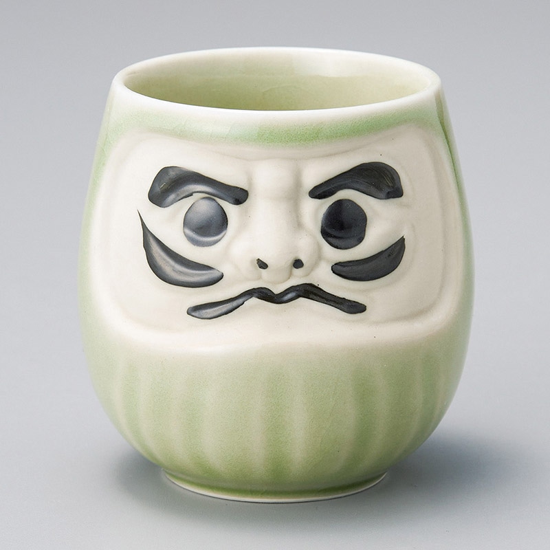 山万 43406-190 だるま(若緑)寿司湯呑 1個（ご注文単位1個）【直送品】