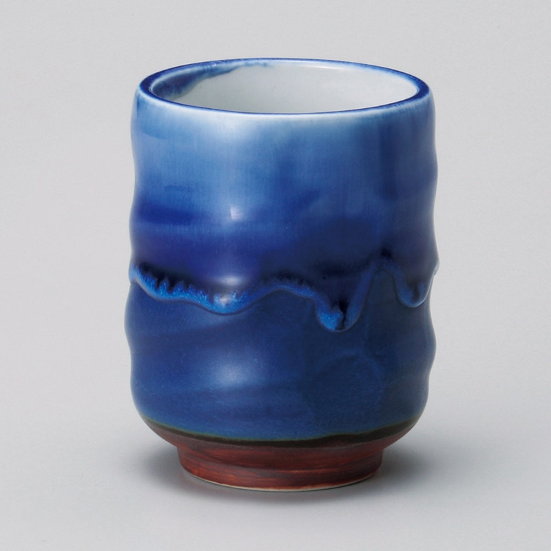 山万 43421-310 ブルー六兵寿司湯呑 1個(ご注文単位1個)【直送品】