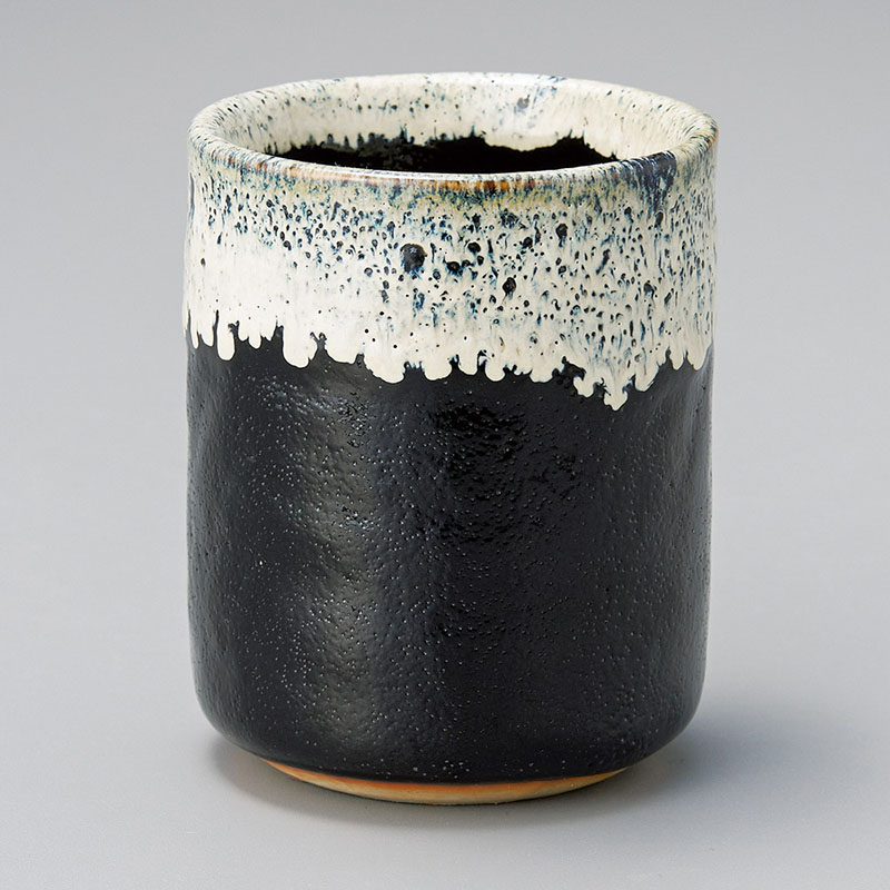 山万 43417-230 ゆず天目白糸布目中寿司湯呑 1個（ご注文単位1個）【直送品】