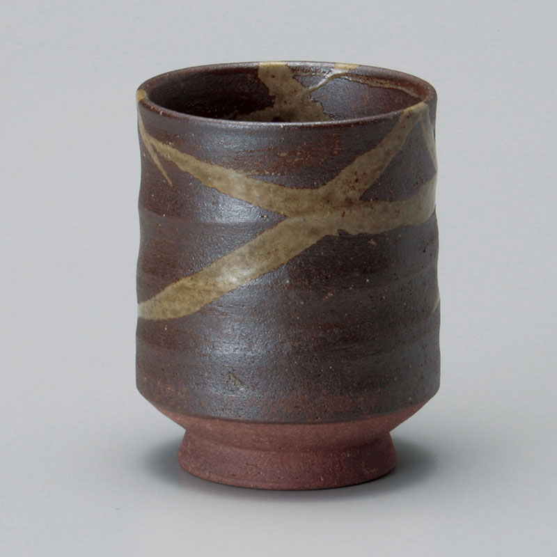 山万 43513-570 灰釉流し中寿司湯呑 1個（ご注文単位1個）【直送品】