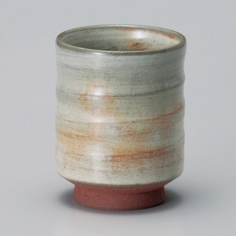 山万 43514-570 粉引刷毛目中寿司湯呑 1個（ご注文単位1個）【直送品】