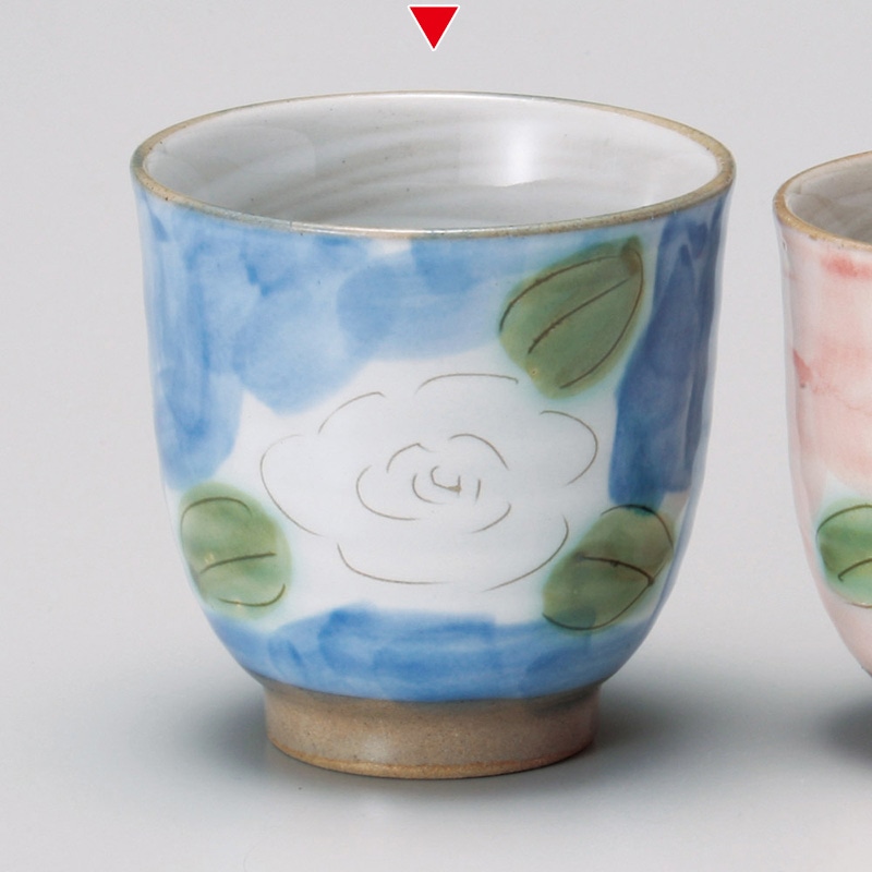 山万 43737-310 ダミブルー椿湯呑(大) 1個（ご注文単位1個）【直送品】