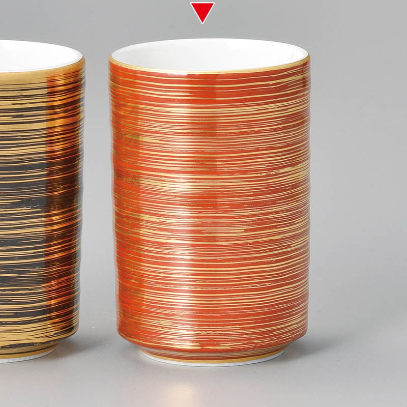 山万 43702-430 赤巻き金渦長湯呑 1個（ご注文単位1個）【直送品】