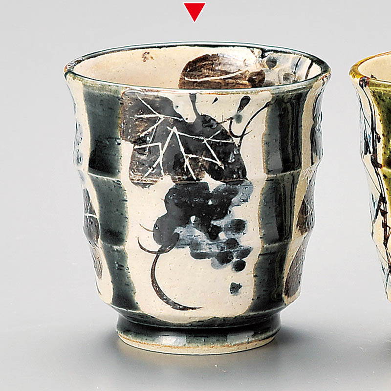 山万 43705-270 間取藍ぶどう湯呑 1個（ご注文単位1個）【直送品】