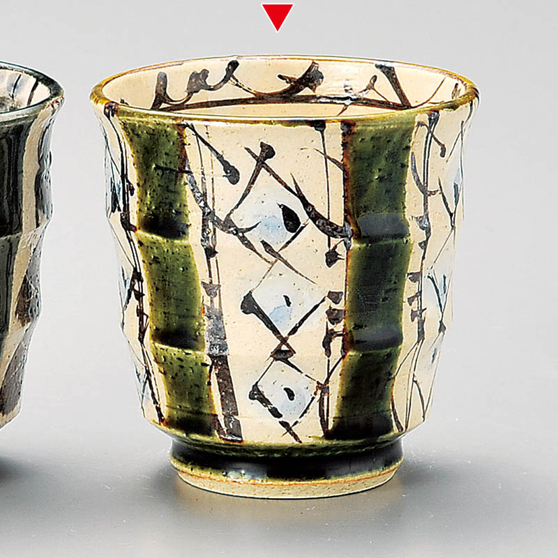 山万 43706-270 織部ペルシャ紋湯呑 1個（ご注文単位1個）【直送品】