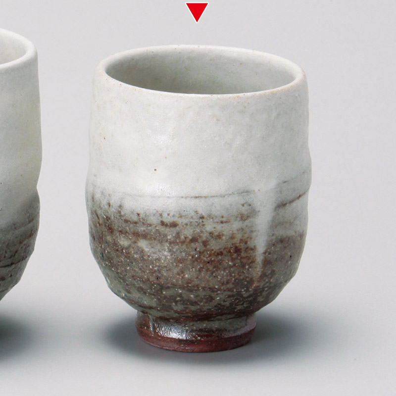 山万 43710-660 灰釉粉引湯呑(小)(信楽焼) 1個（ご注文単位1個）【直送品】