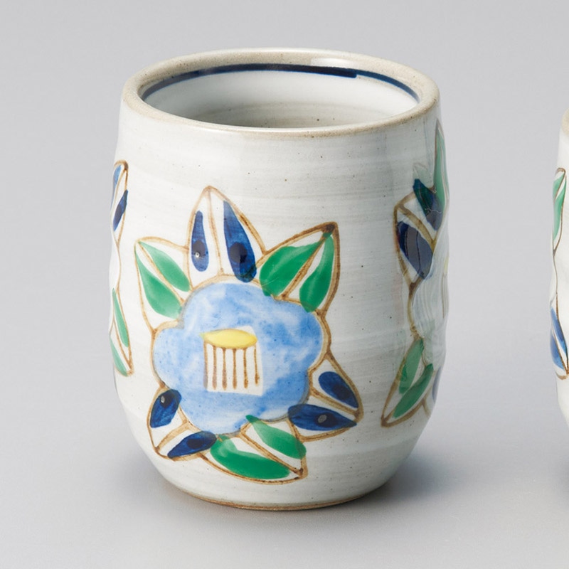 山万 43733-310 染錦椿湯呑(大) 1個（ご注文単位1個）【直送品】