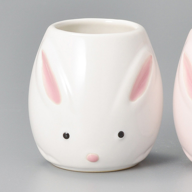 山万 43735-460 つや白うさぎ湯呑 1個（ご注文単位1個）【直送品】